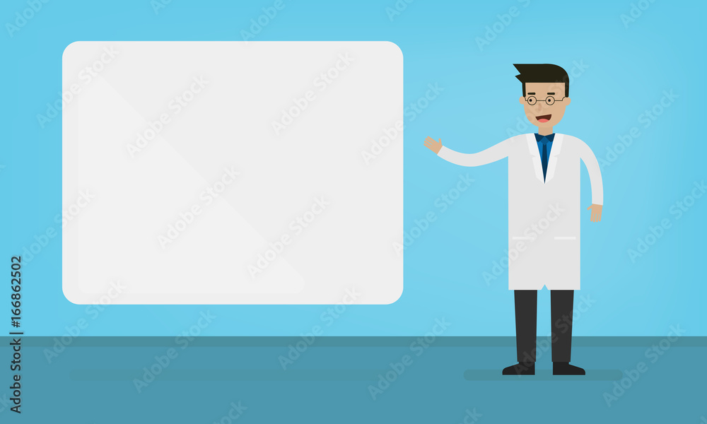 Doctor presentation healthcare in hospital, illustration character design. Doctor presentation healthcare in hospital, illustration character design.