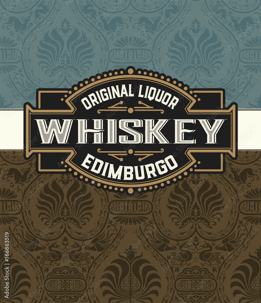 Whiskey label. Vector layered