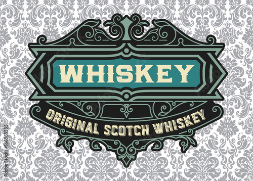 Whiskey label. Vector layered