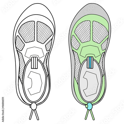 Illustration and simple sketch of model sneaker