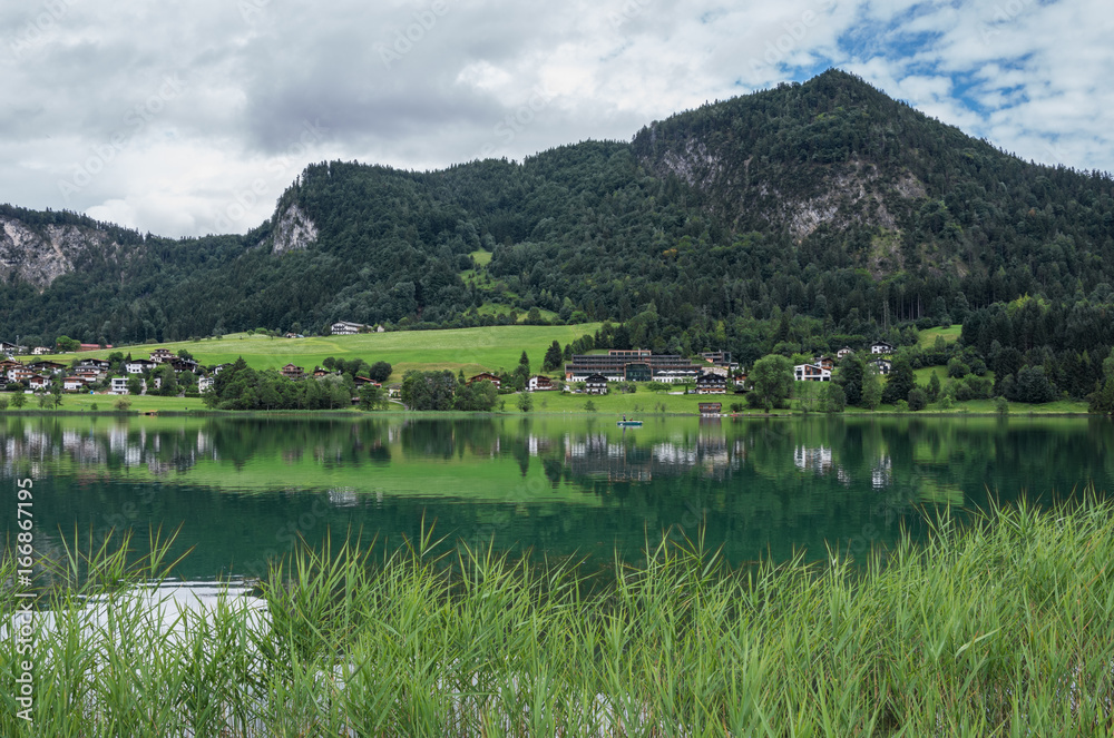 The mountain lake Thiersee in Tyrol, Austria