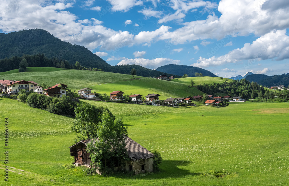 The village in moutains of Tyrol, Austria