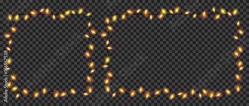 Christmas translucent fairy lights square and rectangle shaped. Transparency only in vector file