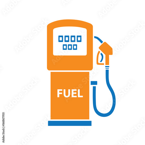 Gasoline fuel pump isolated. Gas or petrol filling station vector icon.