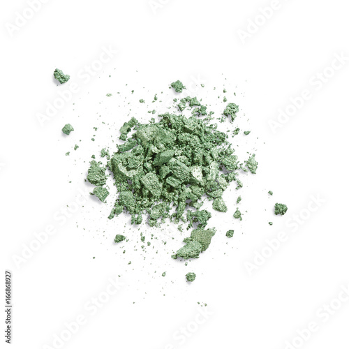 Green eye shadow isolated on white background