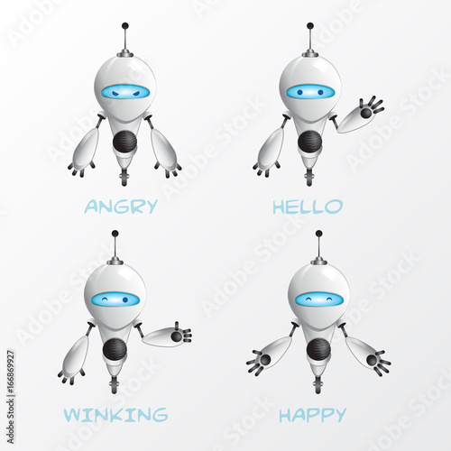 Robot mascot illustration collection