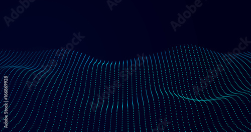 Futuristic network connecting dots - Computer generated abstract background