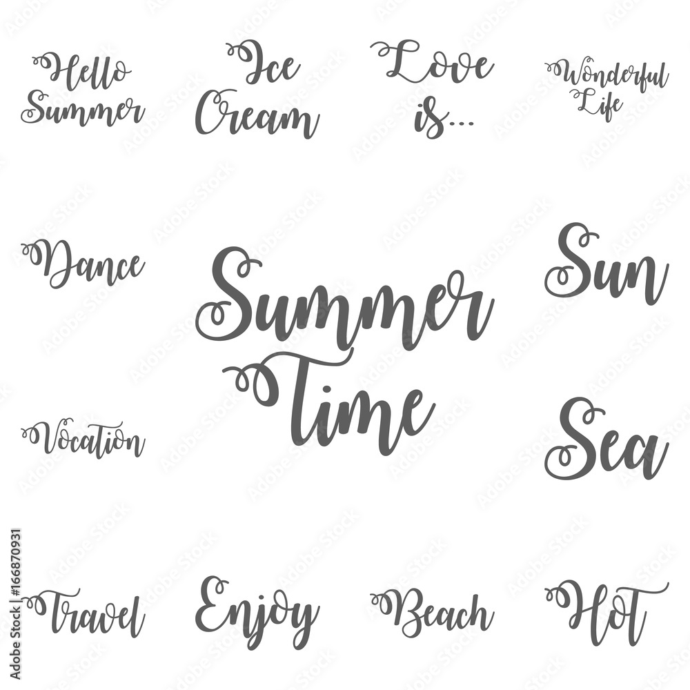Summer time lettering text Summer time lettering text