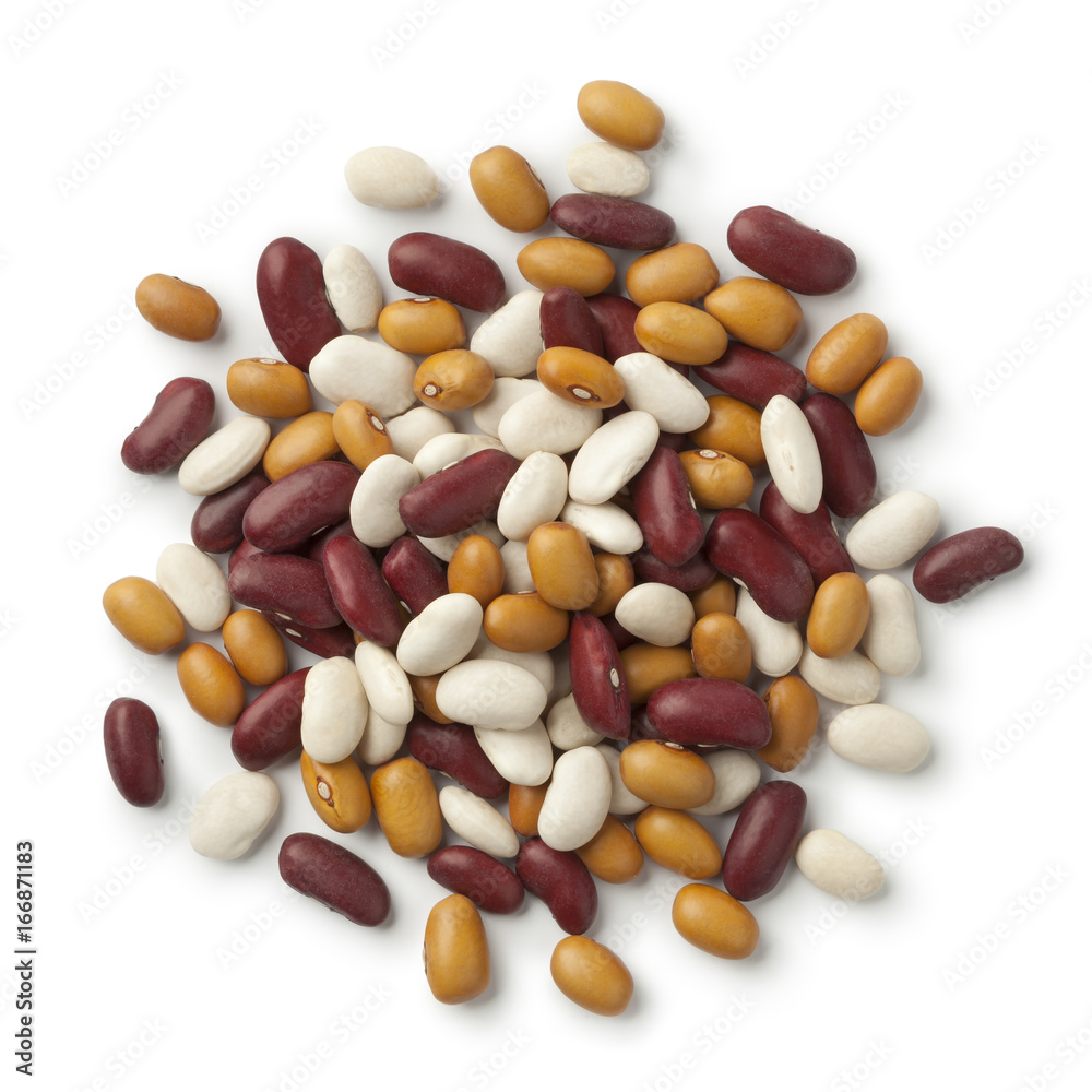 Heap of mixed organic colorful beans