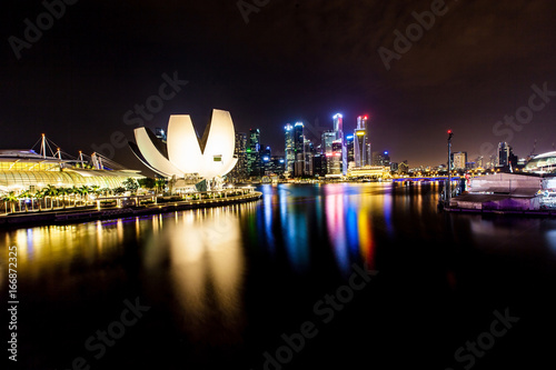 Singapore River water front at Night