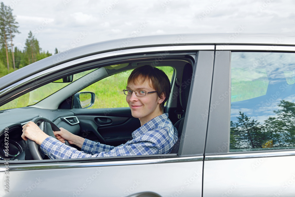 Young driver. Portrait Young driver. Portrait