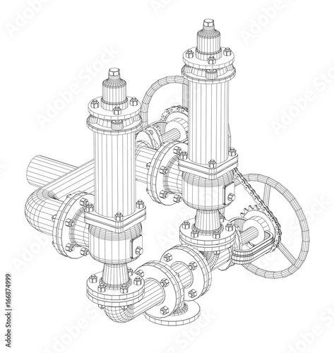 Wire-frame industrial equipment