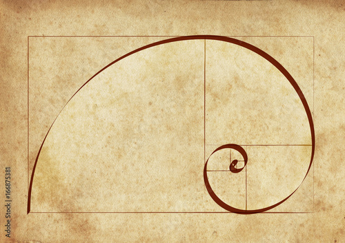 Fotografi The Golden Spiral / Sacred Geometry on Ancient Script