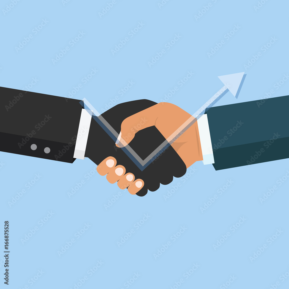 Handshake, business partnership. Symbol of success deal, happy business partnership, agreement. Flat design isolated on background. Vector illustration. Handshake, business partnership. Symbol of success deal, happy business partnership, agreement. Flat design isolated on background. Vector illustration.