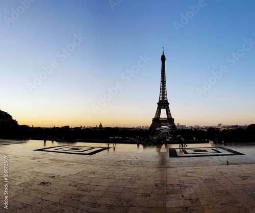 Very Early morning view on Trocadero, Paris