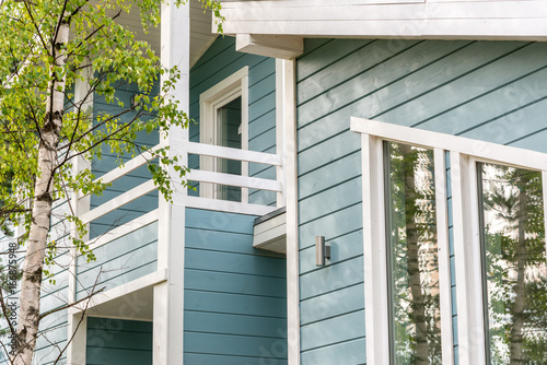 Wooden house with balcony