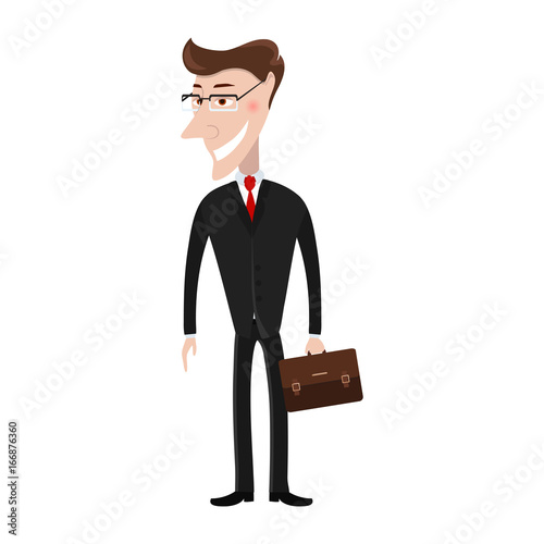 Man in a suit. Business, success concept. Vector illustration