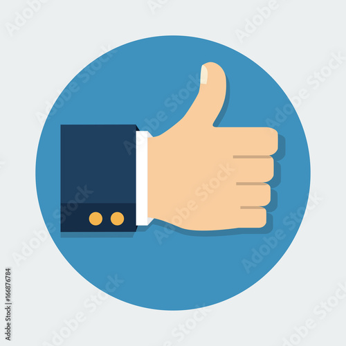 Thumb Up vector icon. Isolated on a background. Like symbol. Vector illustration