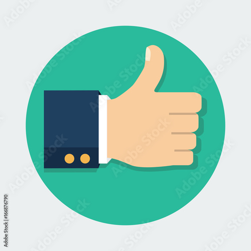 Thumb Up vector icon. Isolated on a background. Like symbol. Vector illustration