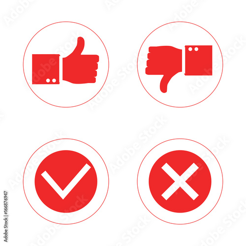 Vector illustration. Thumb up and Thumb down symbol, icon. Isolated on a background. Like, dislike symbol.