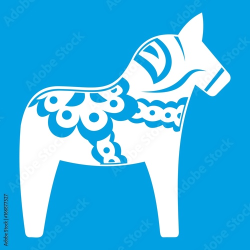 Toy horse icon white