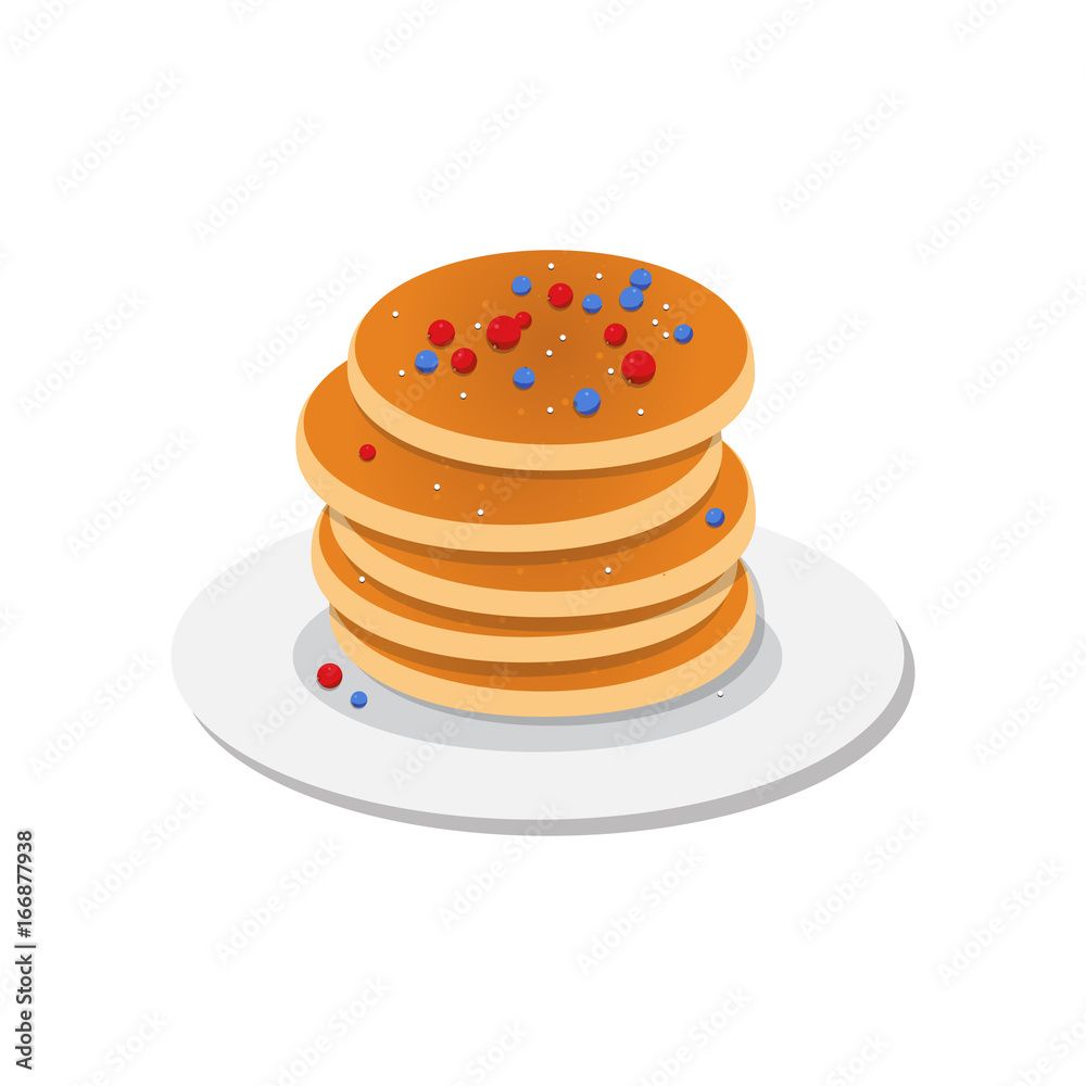 Fresh tasty hot pancakes with sweet maple syrup. Cartoon icon isolated on background. Vintage restaurant sign. Vector illustration, eps10. Fresh tasty hot pancakes with sweet maple syrup. Cartoon icon isolated on background. Vintage restaurant sign. Vector illustration, eps10.