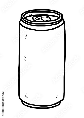 soft drink can / cartoon vector and illustration, black and white, hand drawn, sketch style, isolated on white background.