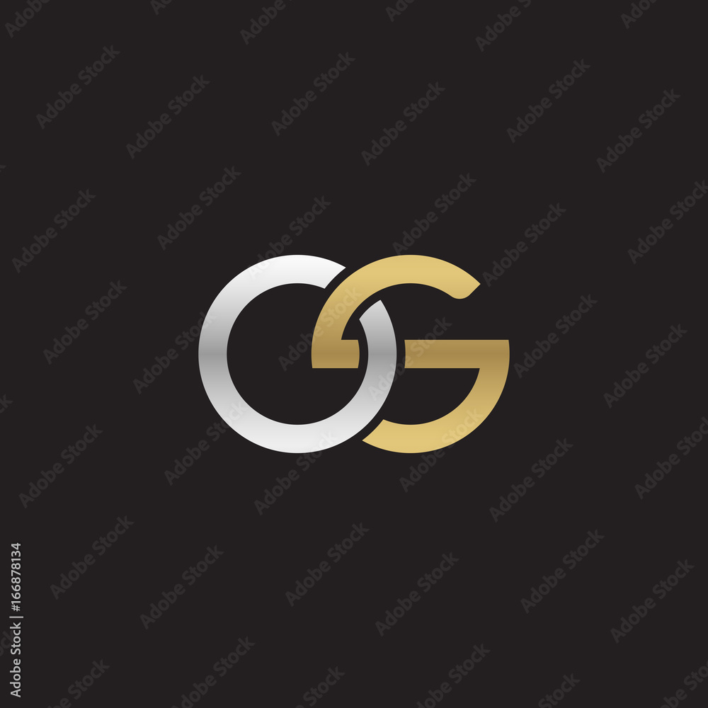 Initial lowercase letter os, linked overlapping circle chain shape logo, silver gold colors on black background
 
