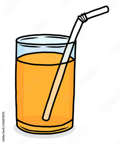 orange juice / cartoon vector and illustration, hand drawn style, isolated  on white background. Stock Vector | Adobe Stock