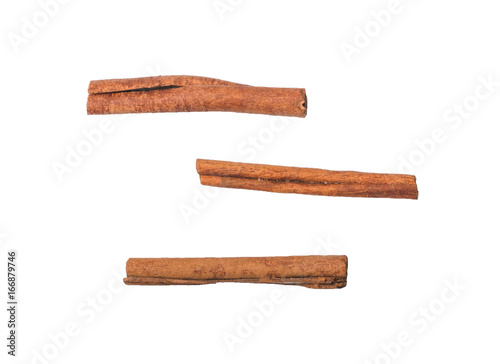 Several cinnamon sticks, isolate