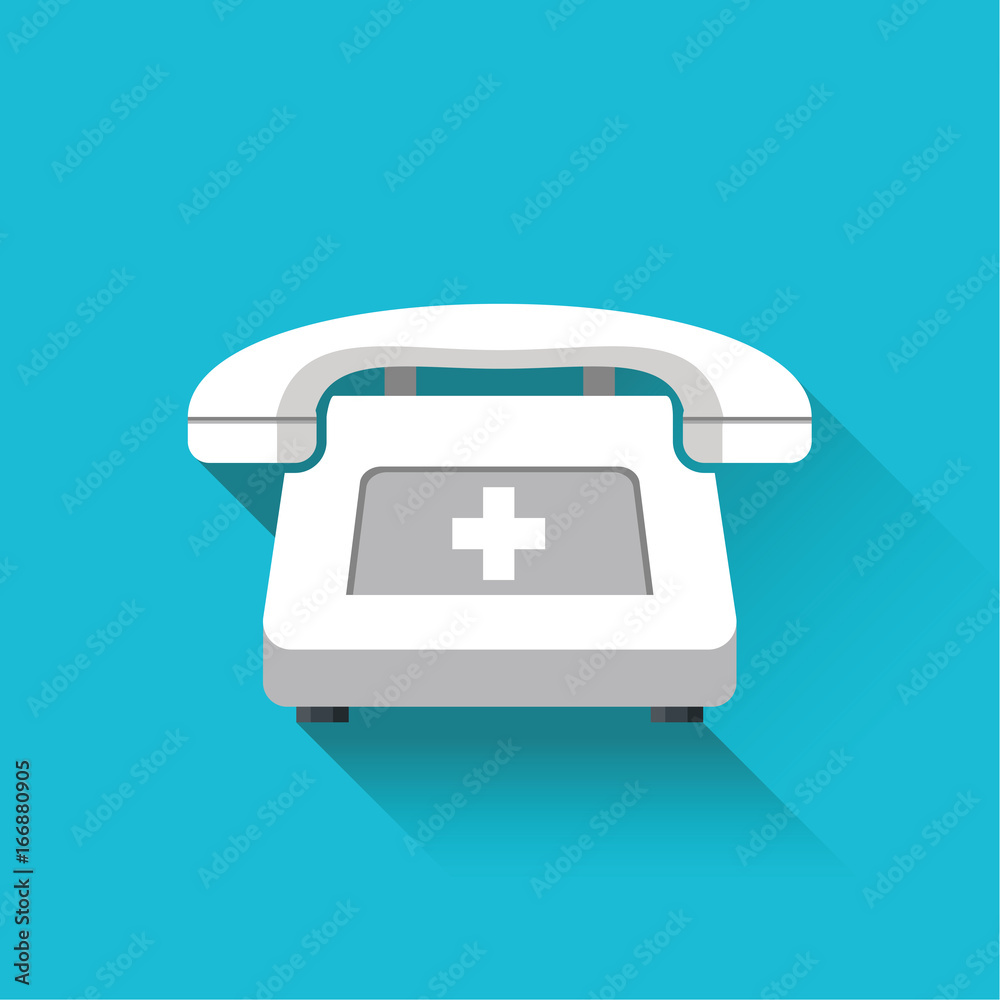 Phone icon. Medical phone. Flat design. Vector illustration. Phone icon. Medical phone. Flat design. Vector illustration.