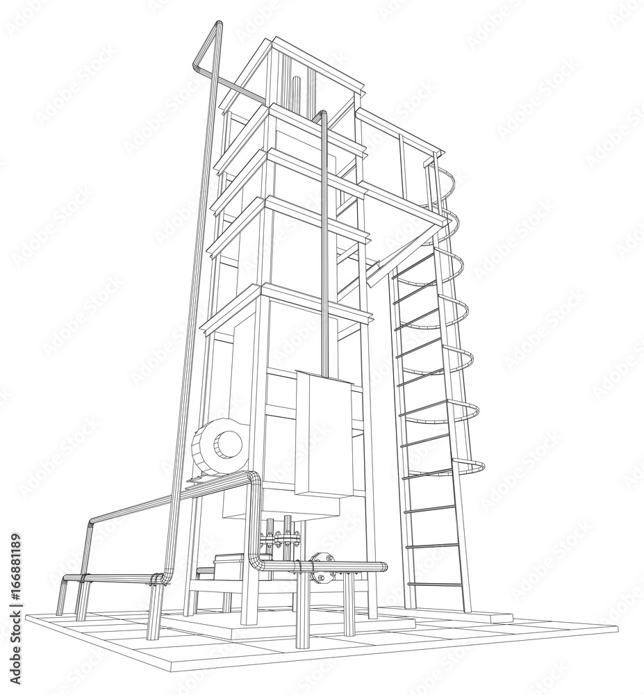 Petroleum gas industrial equipment. Tracing illustration of 3d. Petroleum gas industrial equipment. Tracing illustration of 3d.