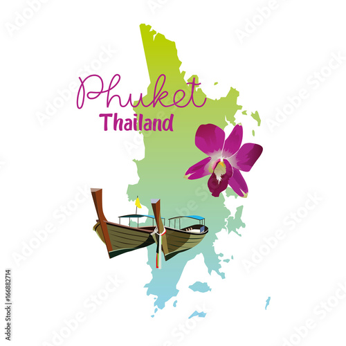 Phuket island map in Thailand