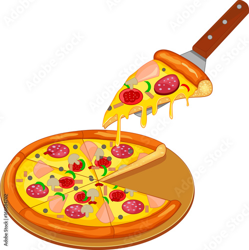 Pizza on the board