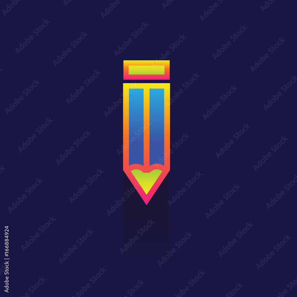 Pencil. Design vector icon on blue background Pencil. Design vector icon on blue background