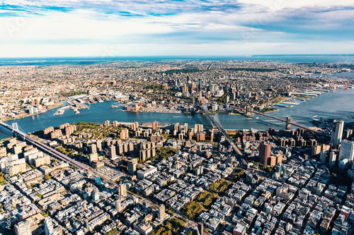 Aerial view of the Lower East Side of Manhattan