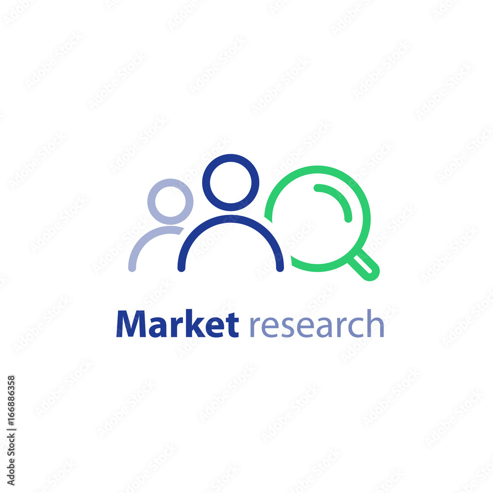 Target audience, marketing research, public relations concept, line icon