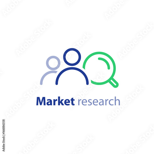 Target audience, marketing research, public relations concept, line icon