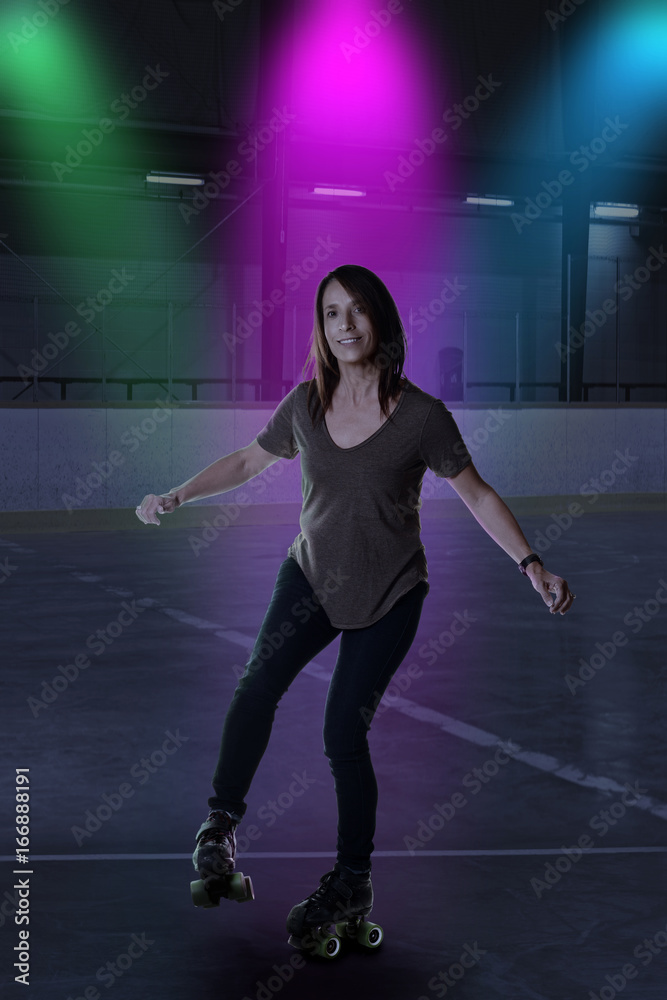 woman dancing on roller skates