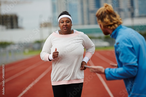 Running challenge for plus-size woman