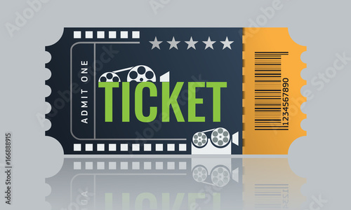 Cinema ticket sample template design. Trendy Vector.