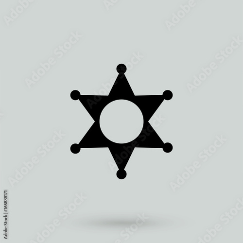 sheriff icon. Simple filled sheriff vector icon. On white background.