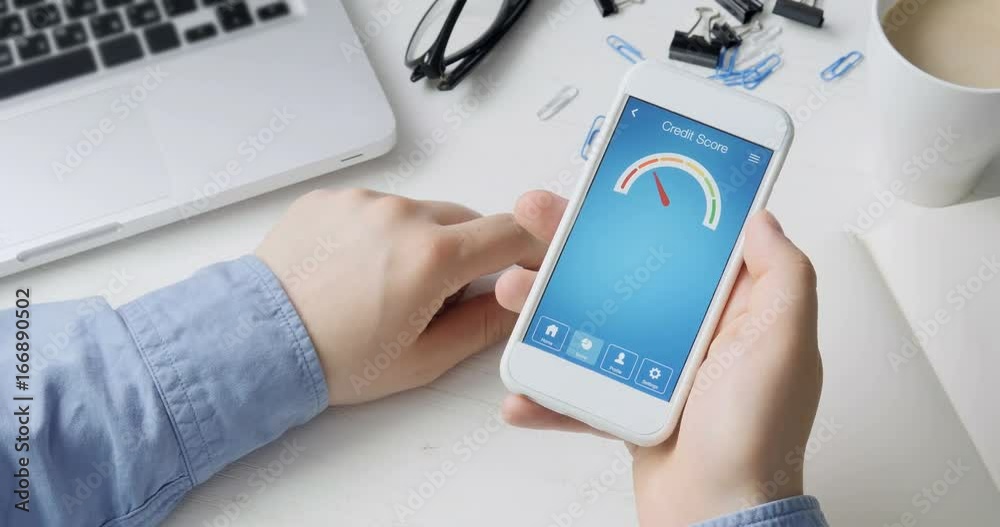 Checking credit score on smartphone using application. The result is NO CREDIT SCORE