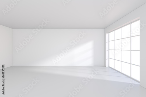 Wallpaper Mural large office with windows and falling light from the window to the floor. 3D rendering. Torontodigital.ca