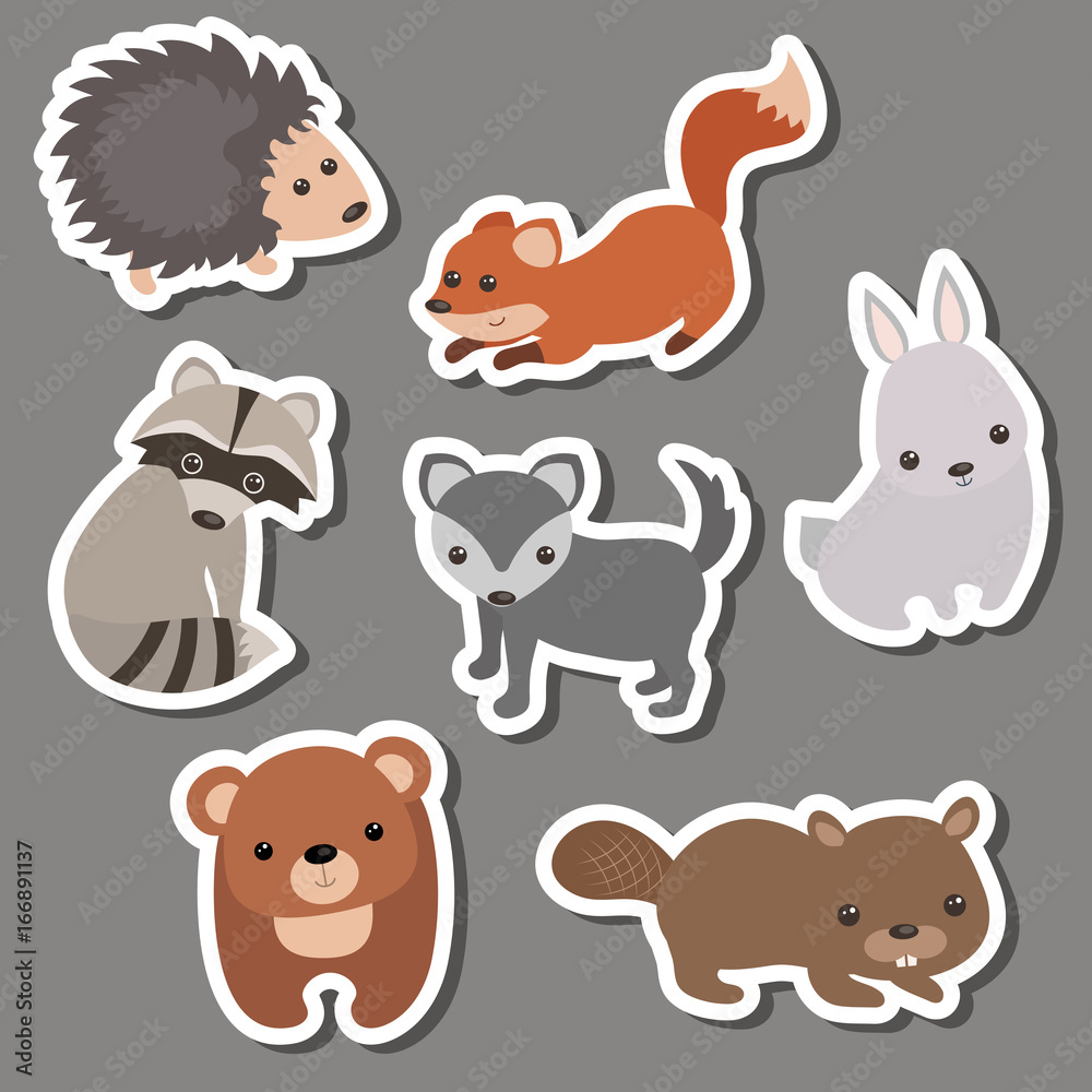 Forest animal stickers. Forest animal stickers.
