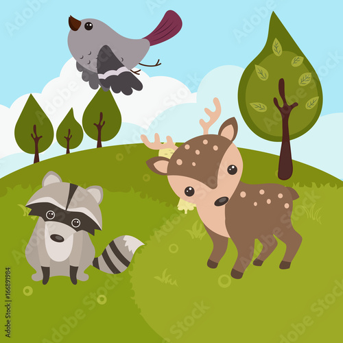 Cartoon forest landscape