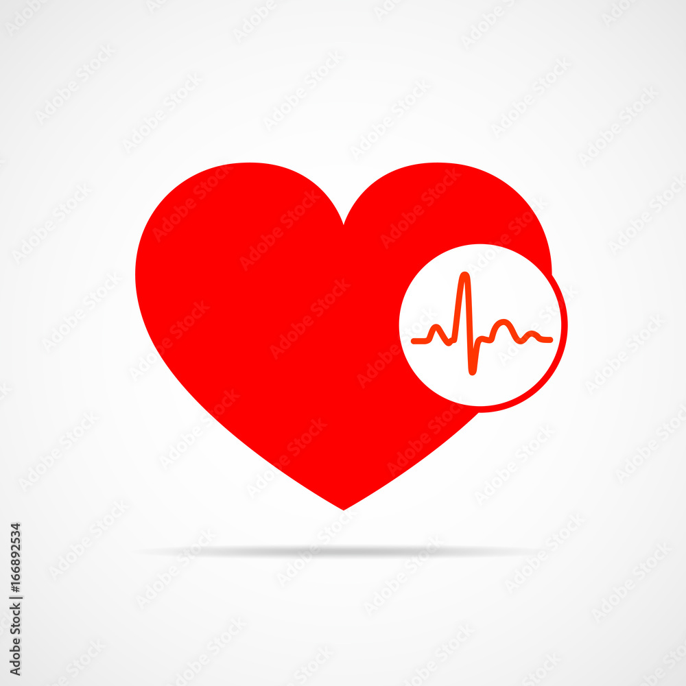 Heart with heartbeat sign. Vector illustration. Heart with heartbeat sign. Vector illustration.
