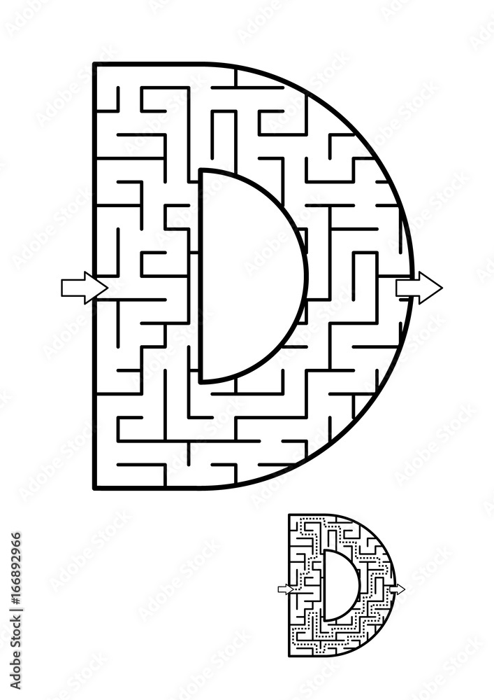 Back to school or regular learning reinforcement alphabet activity for kids - letter D maze. Use as is or add fun cartoon characters. Answer included. Stock Vector | Adobe Stock Back to school or regular learning reinforcement alphabet activity for kids - letter D maze. Use as is or add fun cartoon characters. Answer included. Stock Vector | Adobe Stock