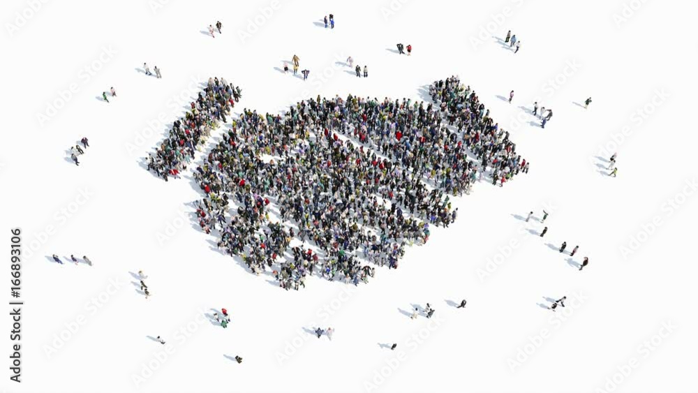 people shape of a sign of handshake friendship