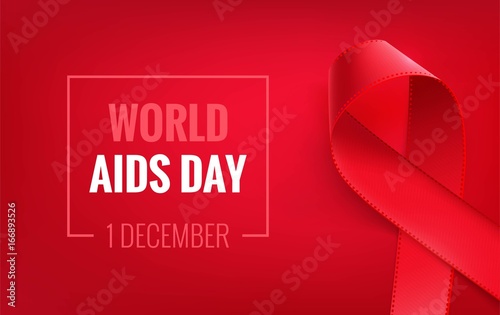 Aids awareness  Ribbon Background. 1 December - World aids day. Vector illustration